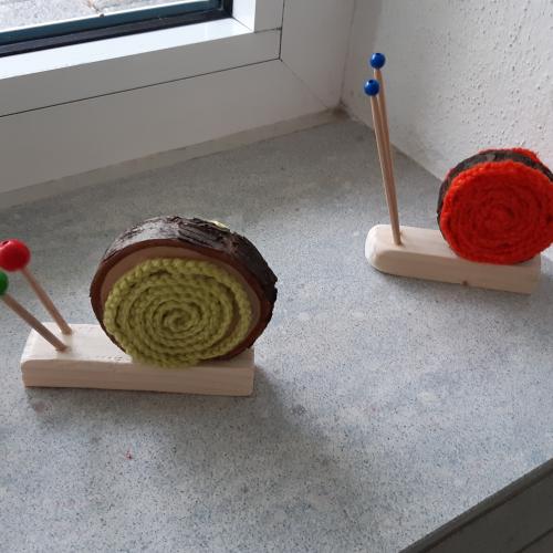 Schnecken mit Luftmaschenketten