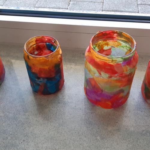 Windlicht mit Seitenpapier 1