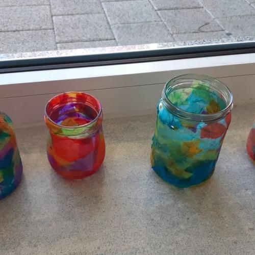 Windlicht mit Seitenpapier 2