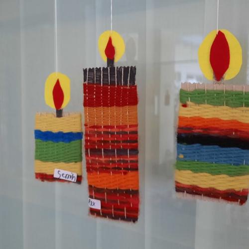 Werkunterricht - Kerzen (Webtechnik)