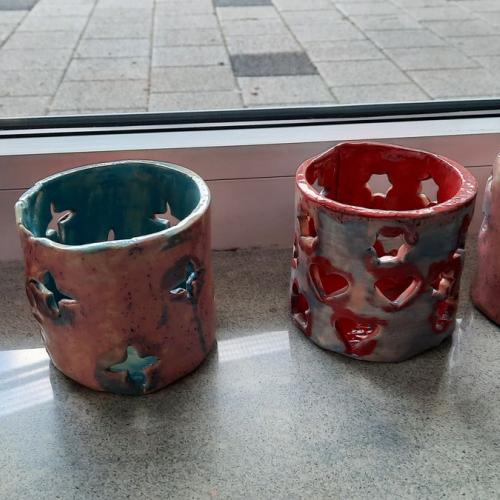 Werken - Windlichter aus Ton