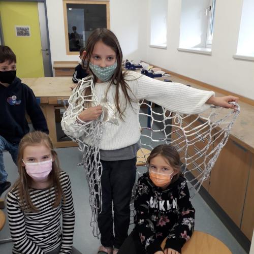 Werken - stricken eines Netzes